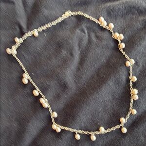 Elegant Gold Pearl Necklace